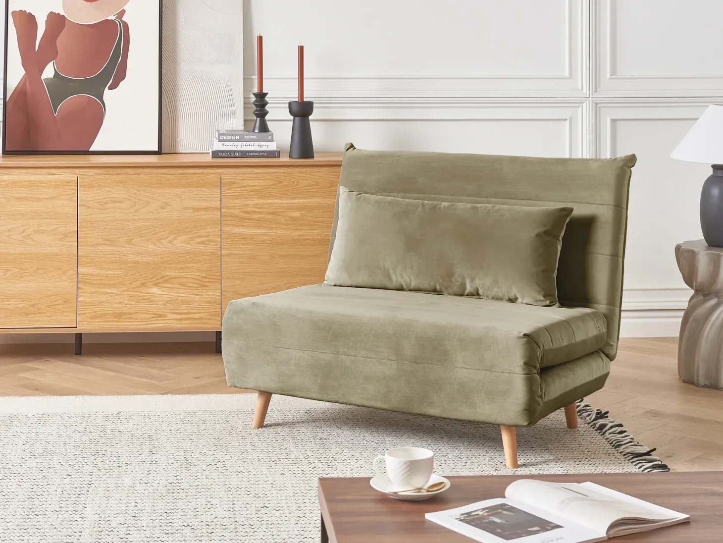 Sovestol SETTEN Velour Olivengrøn