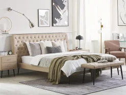 Soveværelse sæt Kunstlæder ESSONNE 160 x 200 cm Beige
