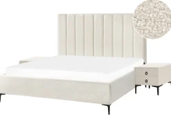 Soveværelse sæt SEZANNE Boucle Cremehvid 180 x 200 cm