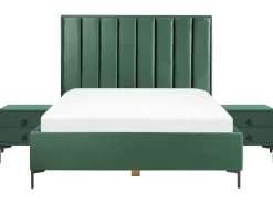 Soveværelse sæt SEZANNE Velour Mørkegrøn 160 x 200 cm