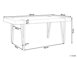 Spisebord ADENA Grå betoneffekt 150 cm 90 cm