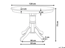 Spisebord AKRON Hvid 120 cm 120 cm