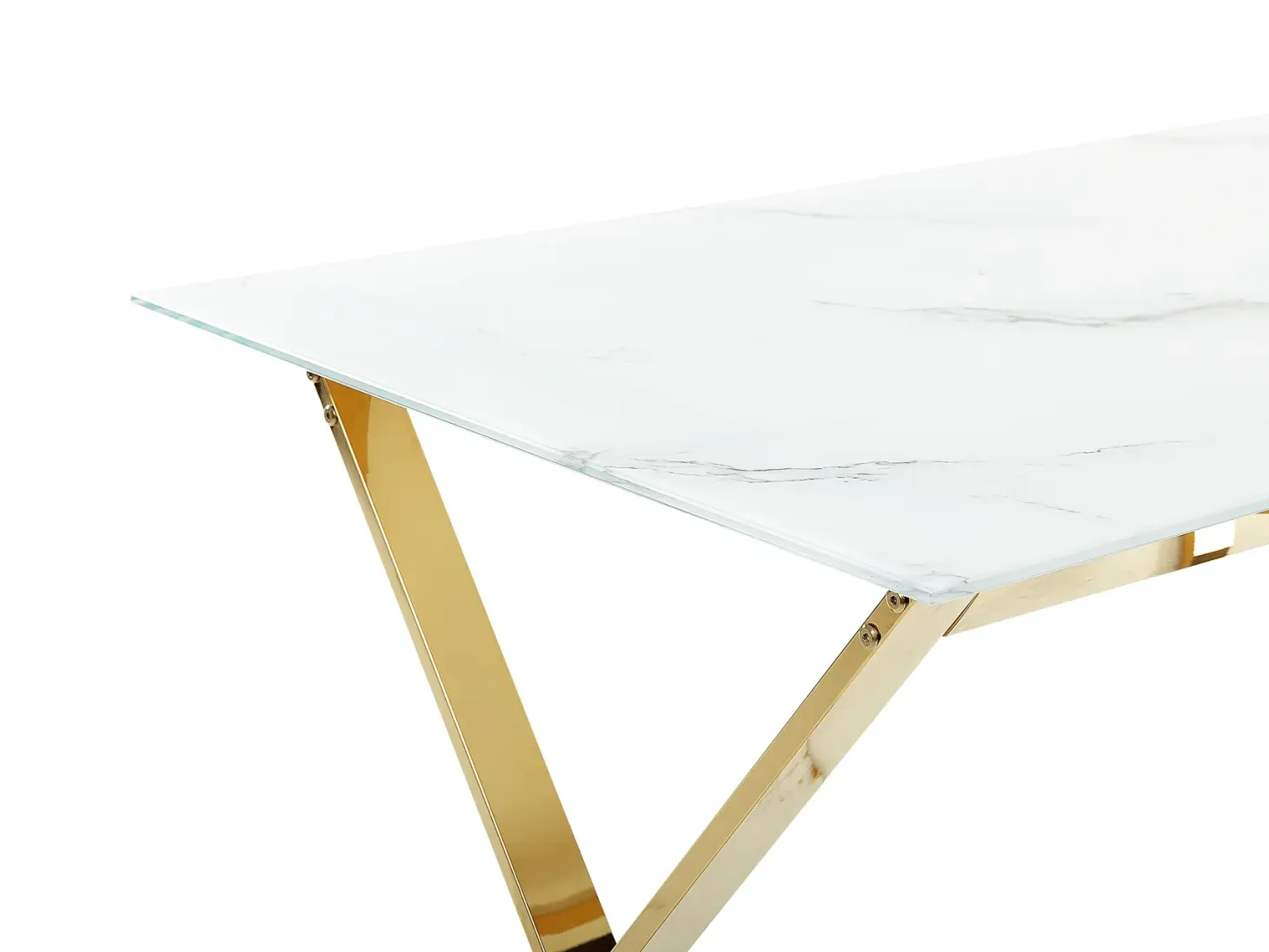 Spisebord ATTICA Marmor/guld 120 cm 70 cm Hærdet glas