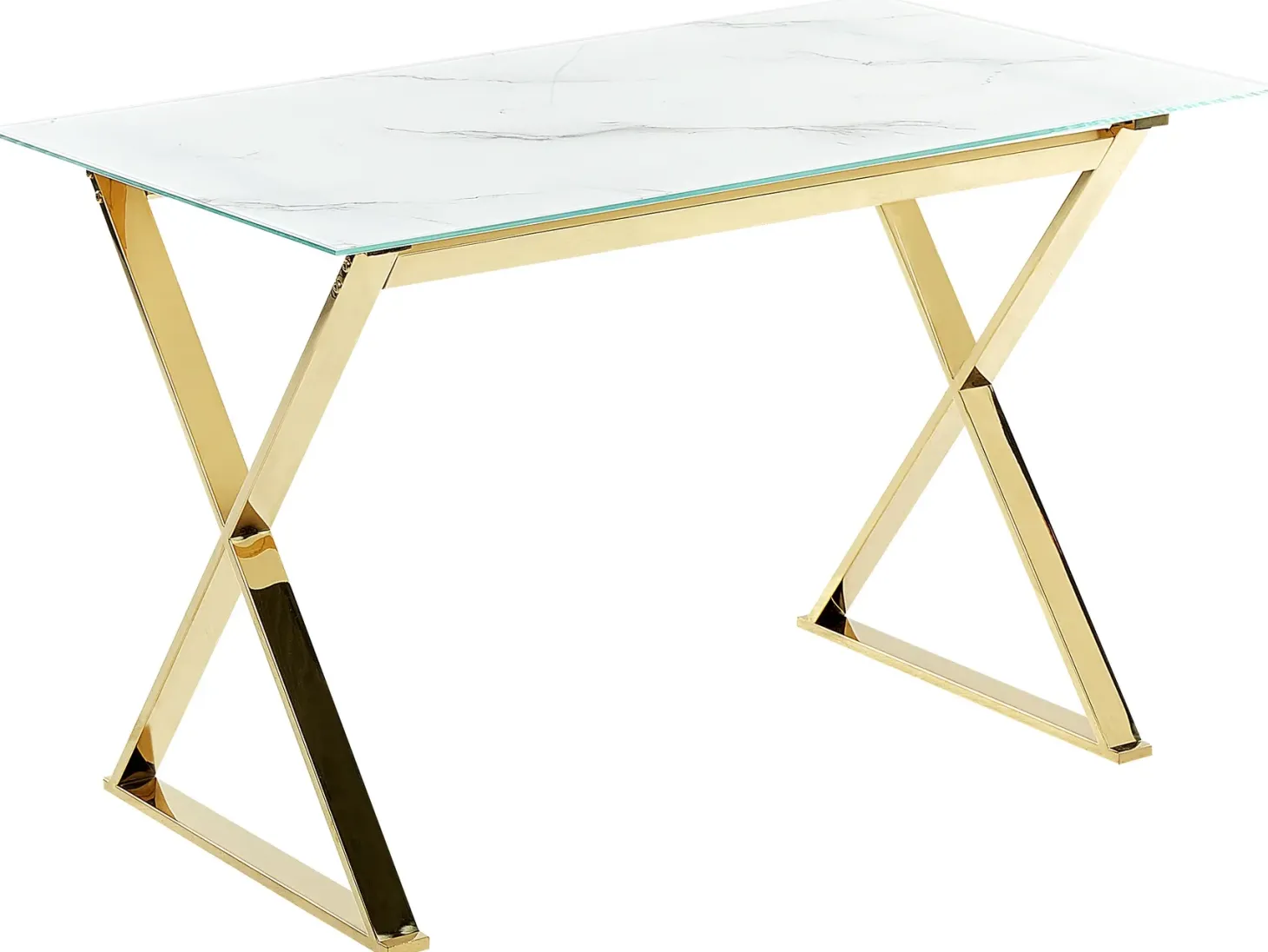 Spisebord ATTICA Marmor/guld 120 cm 70 cm Hærdet glas
