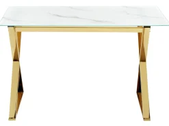 Spisebord ATTICA Marmor/guld 120 cm 70 cm Hærdet glas