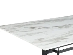Spisebord BALLINA Hvid marmor 160 cm 90 cm Hærdet glas