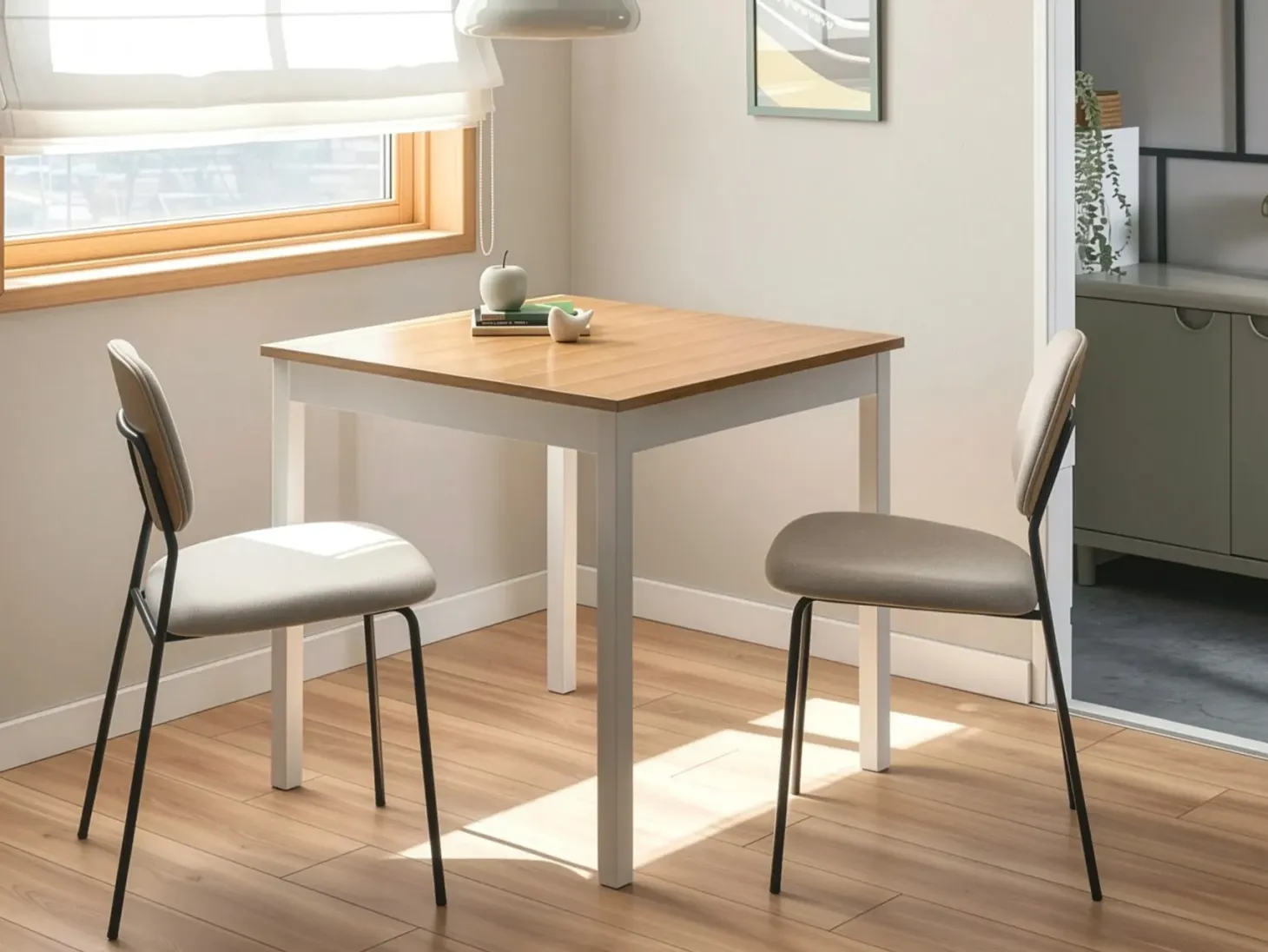 Spisebord BATTERSBY Lys eg 80 cm 80 cm