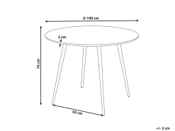 Spisebord BJORKA Lysebrun 100 cm 100 cm