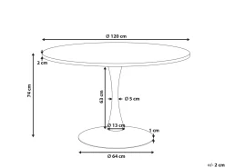 Spisebord BOCA Hvid 120 cm 120 cm