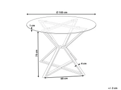 Spisebord BOSCO Sølv 105 cm 105 cm Hærdet glas
