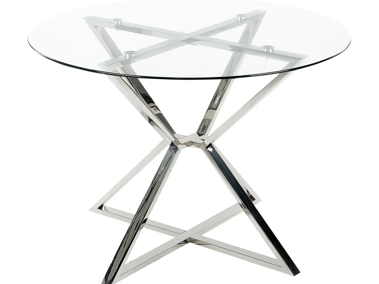 Spisebord BOSCO Sølv 105 cm 105 cm Hærdet glas