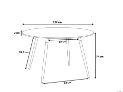 Spisebord BOVIO Sort 120 cm 120 cm