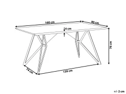 Spisebord BUSCOT Grå betoneffekt 160 cm 90 cm