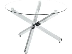 Spisebord BUTLER Sølv 110 cm 110 cm Hærdet glas