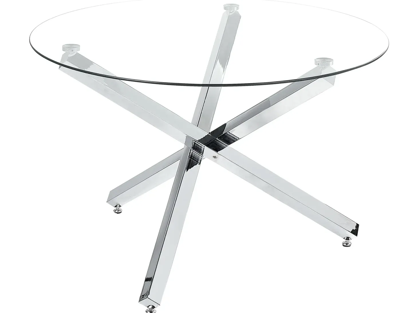 Spisebord BUTLER Sølv 110 cm 110 cm Hærdet glas