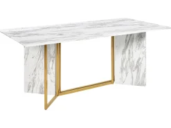 Spisebord CALCIO Hvid marmor 200 cm 100 cm