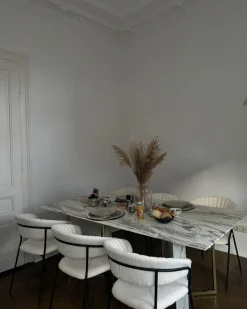 Spisebord CALCIO Hvid marmor 200 cm 100 cm