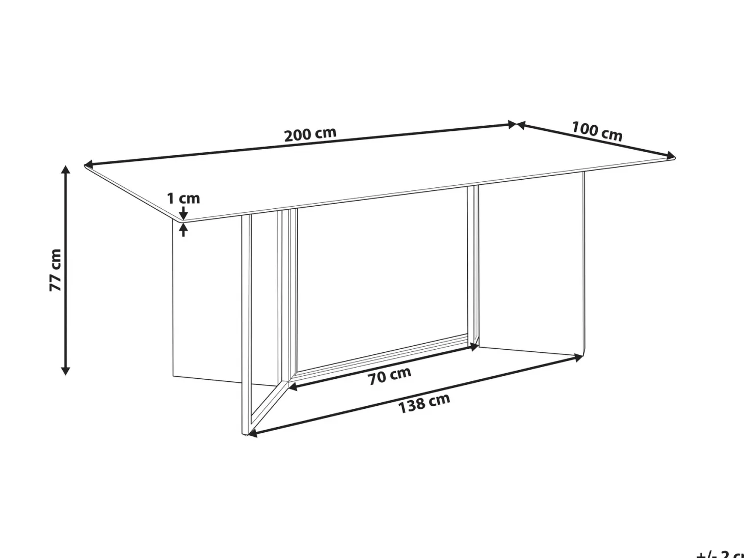Spisebord CALCIO Hvid marmor 200 cm 100 cm