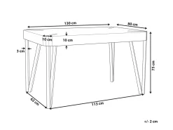 Spisebord CAMBELL Lysebrun 130 cm 80 cm