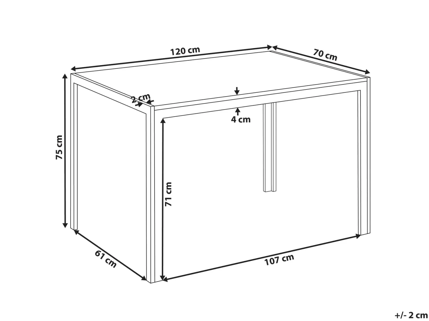 Spisebord CLARENCE Hvid marmor 120 cm 70 cm Keramik