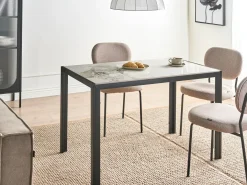 Spisebord CLARENCE Hvid marmor 120 cm 70 cm Keramik