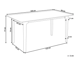 Spisebord DELMAS Lys ask 160 cm 90 cm