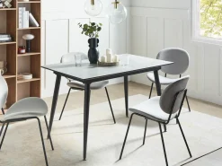 Spisebord EFTALIA Hvid marmor 120/150 cm 80 cm