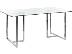 Spisebord ENVIA Sølv 160 cm 90 cm Hærdet glas