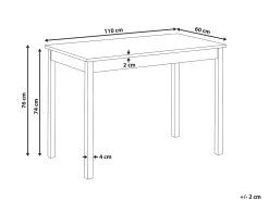 Spisebord GEORGIA Lys eg 110 cm 60 cm