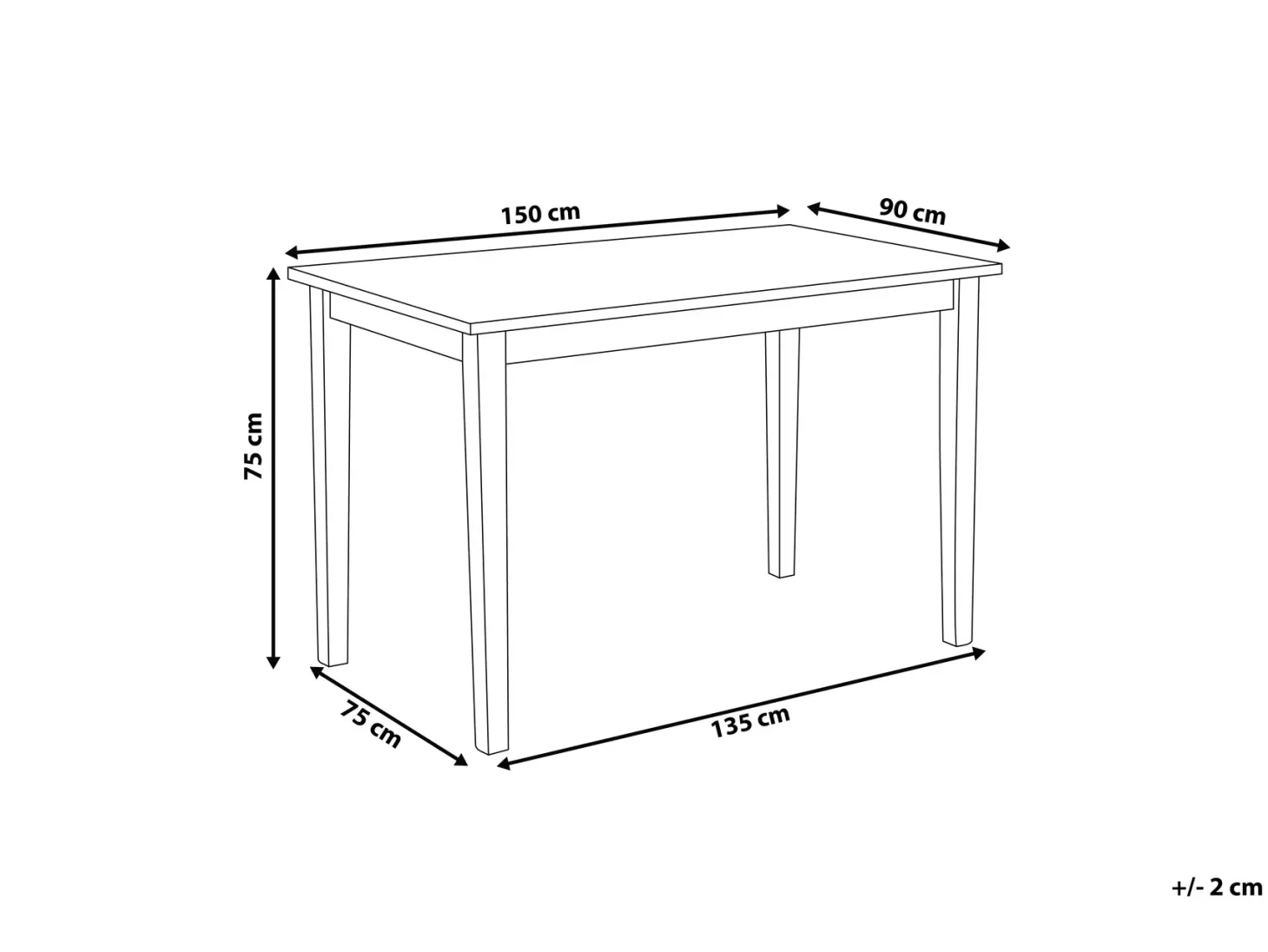 Spisebord GEORGIA Sort 150 cm 90 cm Træ