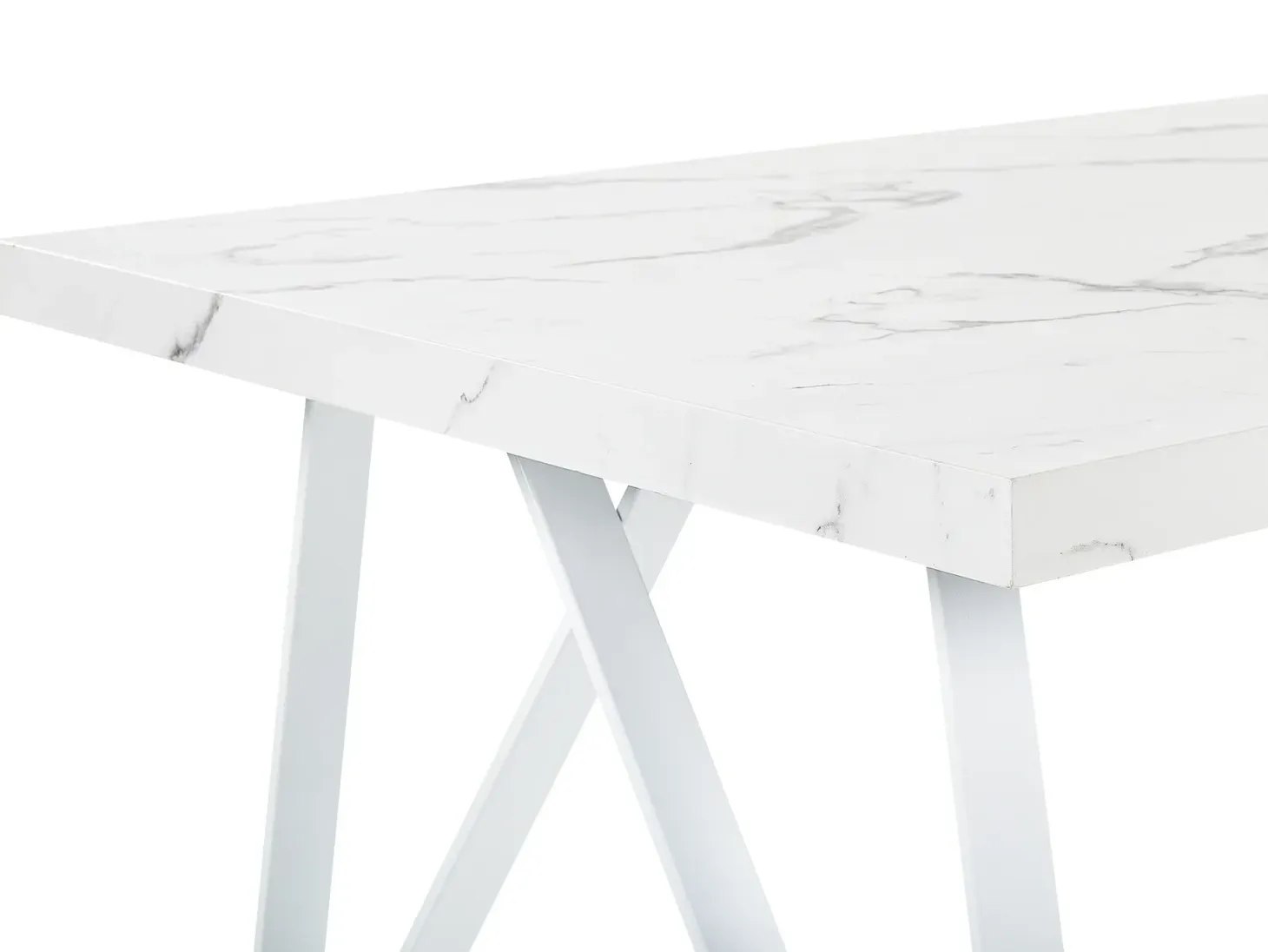 Spisebord GRIEGER Hvid marmor 160 cm 90 cm