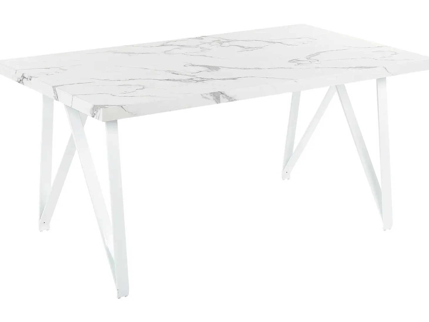 Spisebord GRIEGER Hvid marmor 160 cm 90 cm