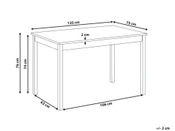 Spisebord HOUSTON Lys eg 125 cm 75 cm