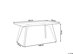 Spisebord HUDSON Transparent 180 cm 90 cm Hærdet glas