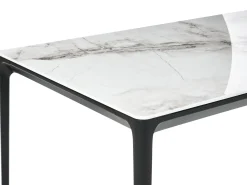 Spisebord JOLLEIN Hvid marmor 140 cm 80 cm Glas