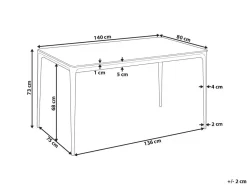 Spisebord JOLLEIN Hvid marmor 140 cm 80 cm Glas