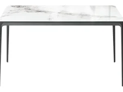 Spisebord JOLLEIN Hvid marmor 140 cm 80 cm Glas
