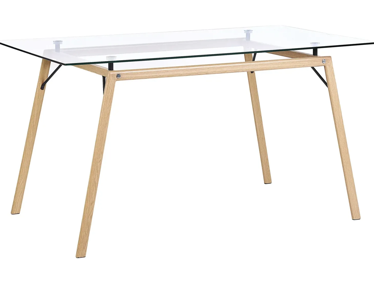 Spisebord KAMINA Lysebrun 140 cm 80 cm Hærdet glas