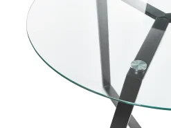 Spisebord KEBRI Sort 100 cm 100 cm Hærdet glas
