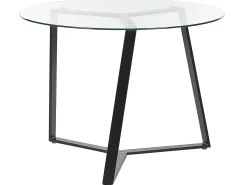 Spisebord KEBRI Sort 100 cm 100 cm Hærdet glas