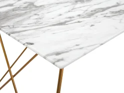 Spisebord KENTON Hvid marmor 140 cm 80 cm Hærdet glas