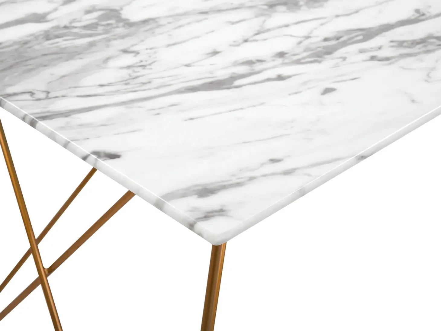 Spisebord KENTON Hvid marmor 140 cm 80 cm Hærdet glas