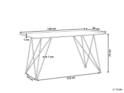 Spisebord KENTON Sort marmor 140 cm 80 cm Hærdet glas
