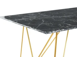 Spisebord KENTON Sort marmor 140 cm 80 cm Hærdet glas