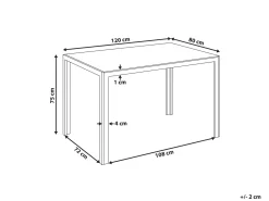 Spisebord LAVOS Sort 120 cm 80 cm Hærdet glas