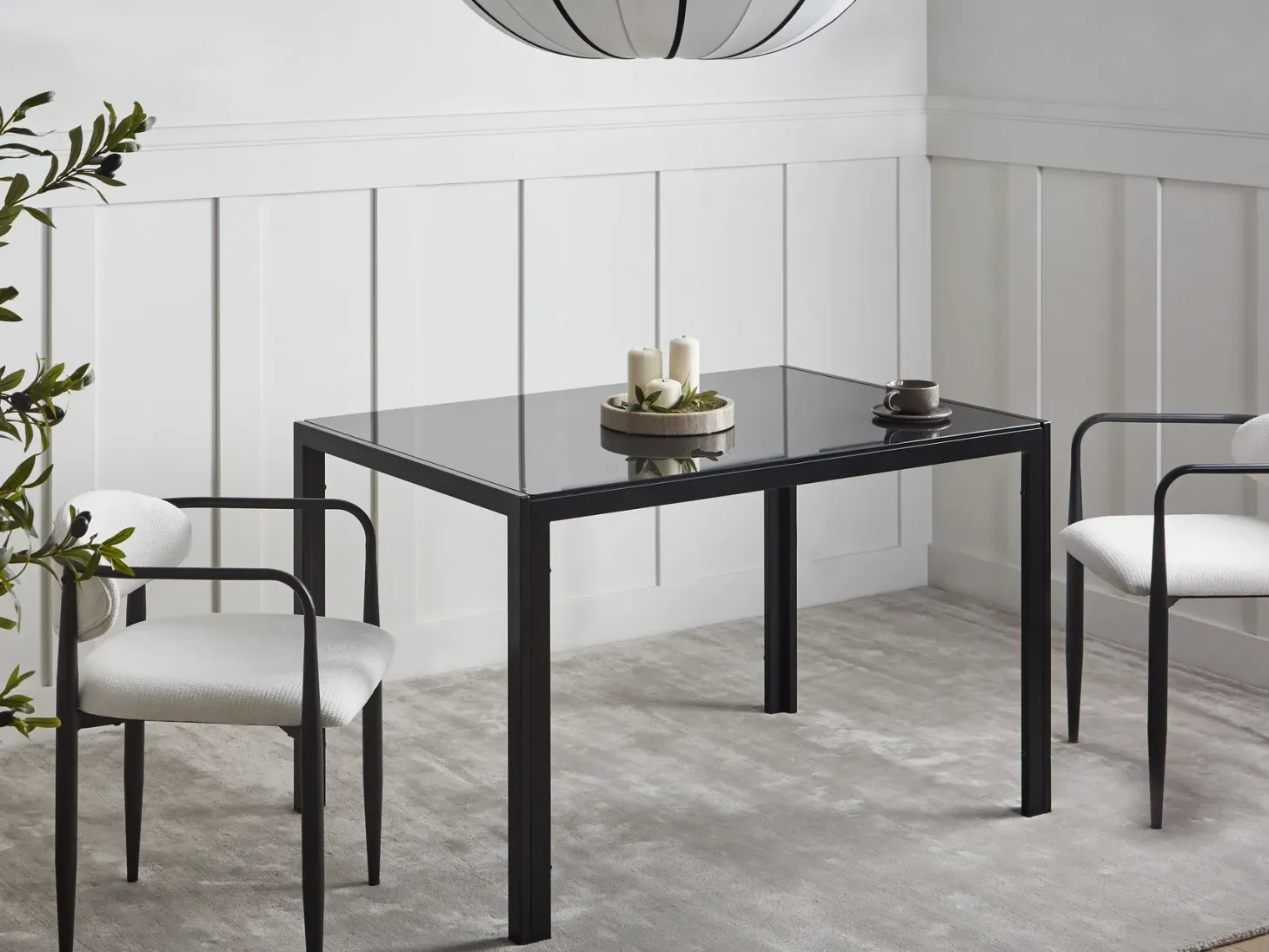 Spisebord LAVOS Sort 120 cm 80 cm Hærdet glas
