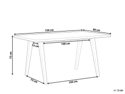 Spisebord LENISTER Brun/hvid 150 cm 90 cm