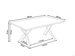 Spisebord LISALA Sort 180 cm 100 cm