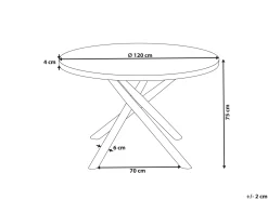 Spisebord LORENZO Brun ask 120 cm 120 cm