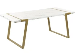 Spisebord MARTYNIKA Hvid marmor 200 cm 90 cm